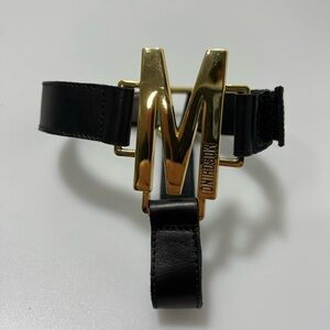 Moschino Leather Shoe Strap Piece Black/Gold